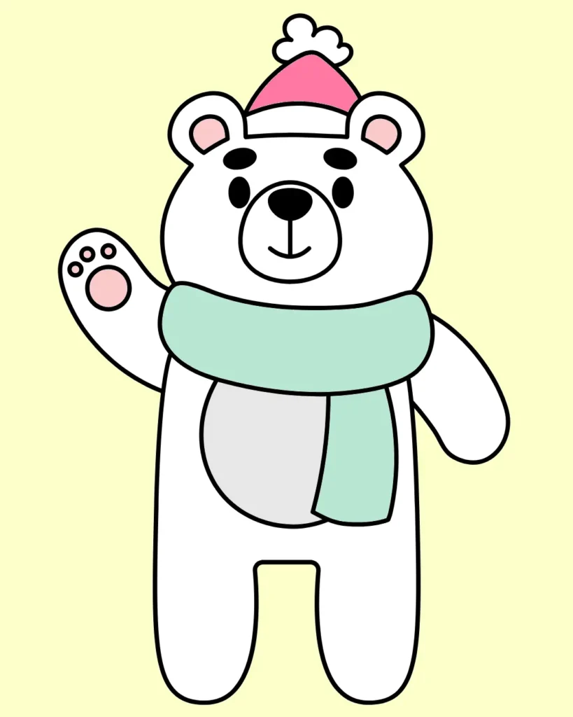 Animal-Drawing-Polar-Bear-Drawing-Final-Step-With-Color