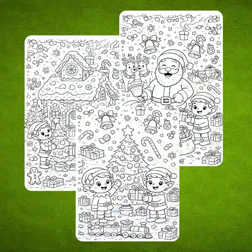 Christmas Coloring Page for kids and Beginners