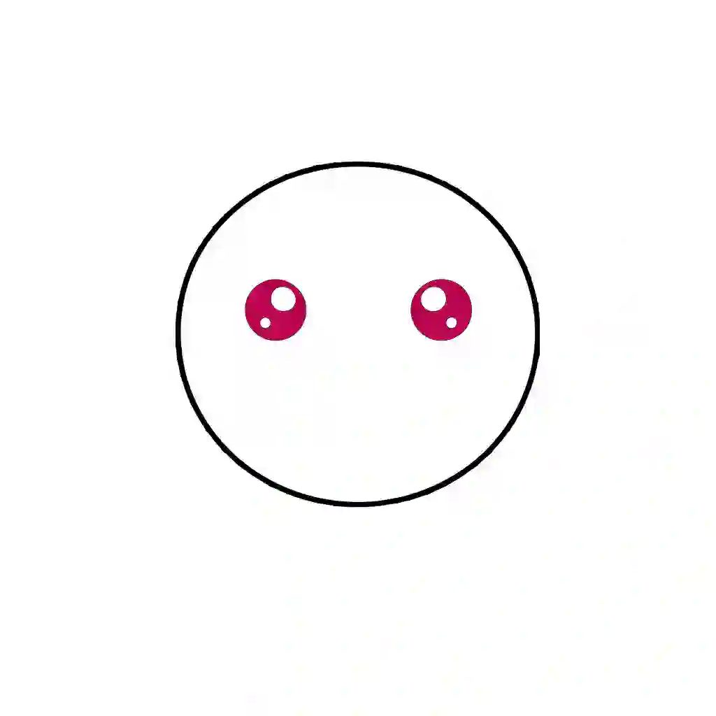 Sun drawing step 2 – adding cute eyes