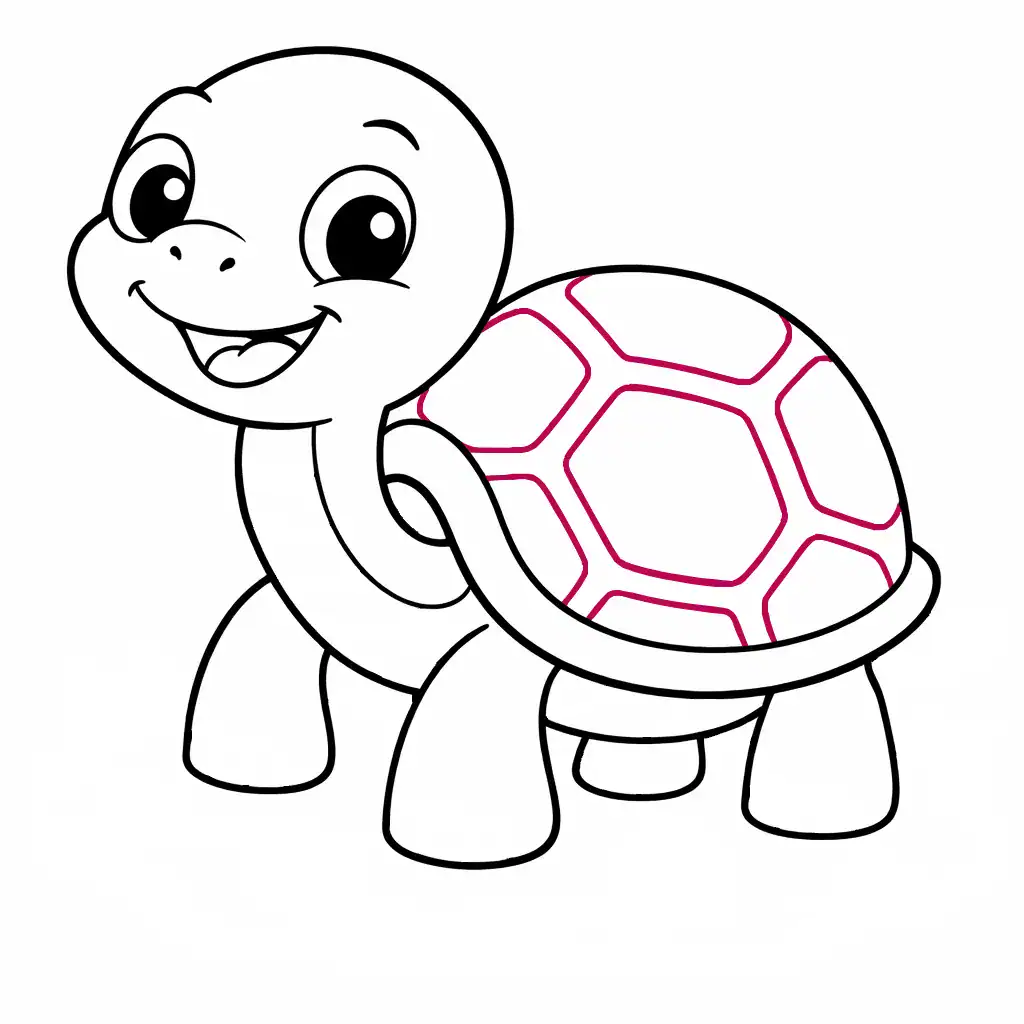 Step 7: Add Shell Pattern Details (Cartoon Turtle Drawing)