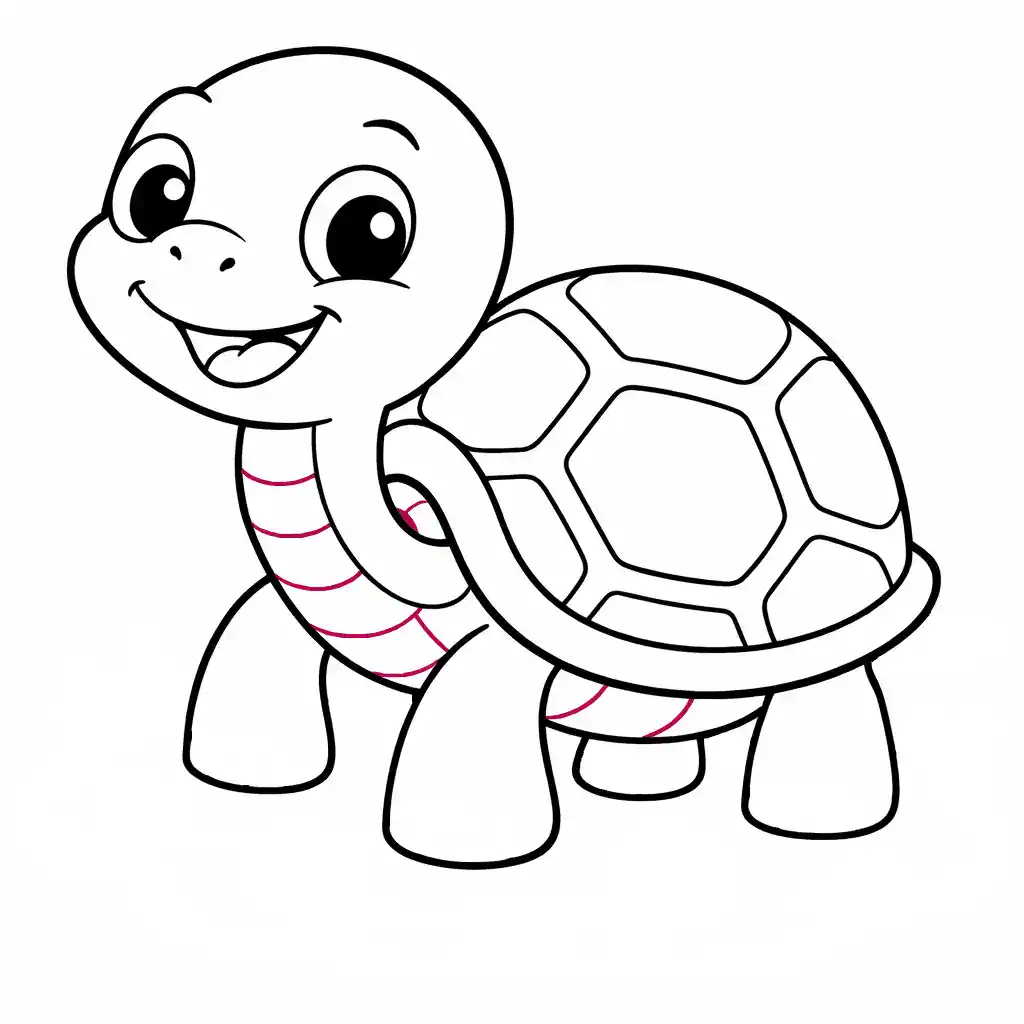 Step 8: Add Body and Neck Details (Cartoon Turtle Drawing)
